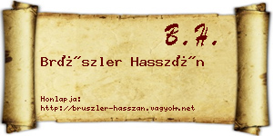 Brüszler Hasszán névjegykártya